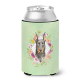 Caroline'S Treasures Ck4401Cc Doberman Pinsher Green Flowers Can Or Bottle Hugger Cold-Beverage-Koozies, 12 Oz, Multicolor