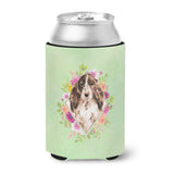 Caroline'S Treasures Brown Parti Cocker Spaniel Green Flowers Can Or Bottle Hugger Cold-Beverage-Koozies, 12 Oz, Multicolor