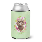 Caroline'S Treasures Ck4413Cc Chocolate Cockapoo Green Flowers Can Or Bottle Hugger Cold-Beverage-Koozies, 12 Oz, Multicolor