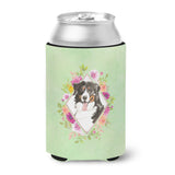 Caroline'S Treasures Ck4424Cc Bernese Mountain Dog Green Flowers Can Or Bottle Hugger Cold-Beverage-Koozies, 12 Oz, Multicolor