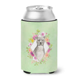 Caroline'S Treasures Blue Pit Bull Terrier Green Flowers Can Or Bottle Hugger Cold-Beverage-Koozies, 12 Oz, Multicolor