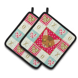 Caroline'S Treasures Ck5077Pthd Abyssinian Cat Love Pair Of Pot Holders Potholders, Multicolor