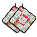 Caroline'S Treasures Ck5085Pthd Asian Semi Longhaired Cat Love Pair Of Pot Holders Potholders, Multicolor