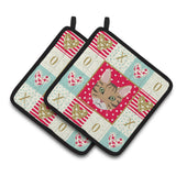 Caroline'S Treasures Ck5098Pthd California Spangled Cat Love Pair Of Pot Holders Potholders, Multicolor