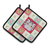 Caroline'S Treasures Ck5118Pthd Foldex Exotic Fold Cat Love Pair Of Pot Holders Potholders, Multicolor