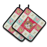 Caroline'S Treasures Ck5132Pthd Manx Cat Love Pair Of Pot Holders Potholders, Multicolor