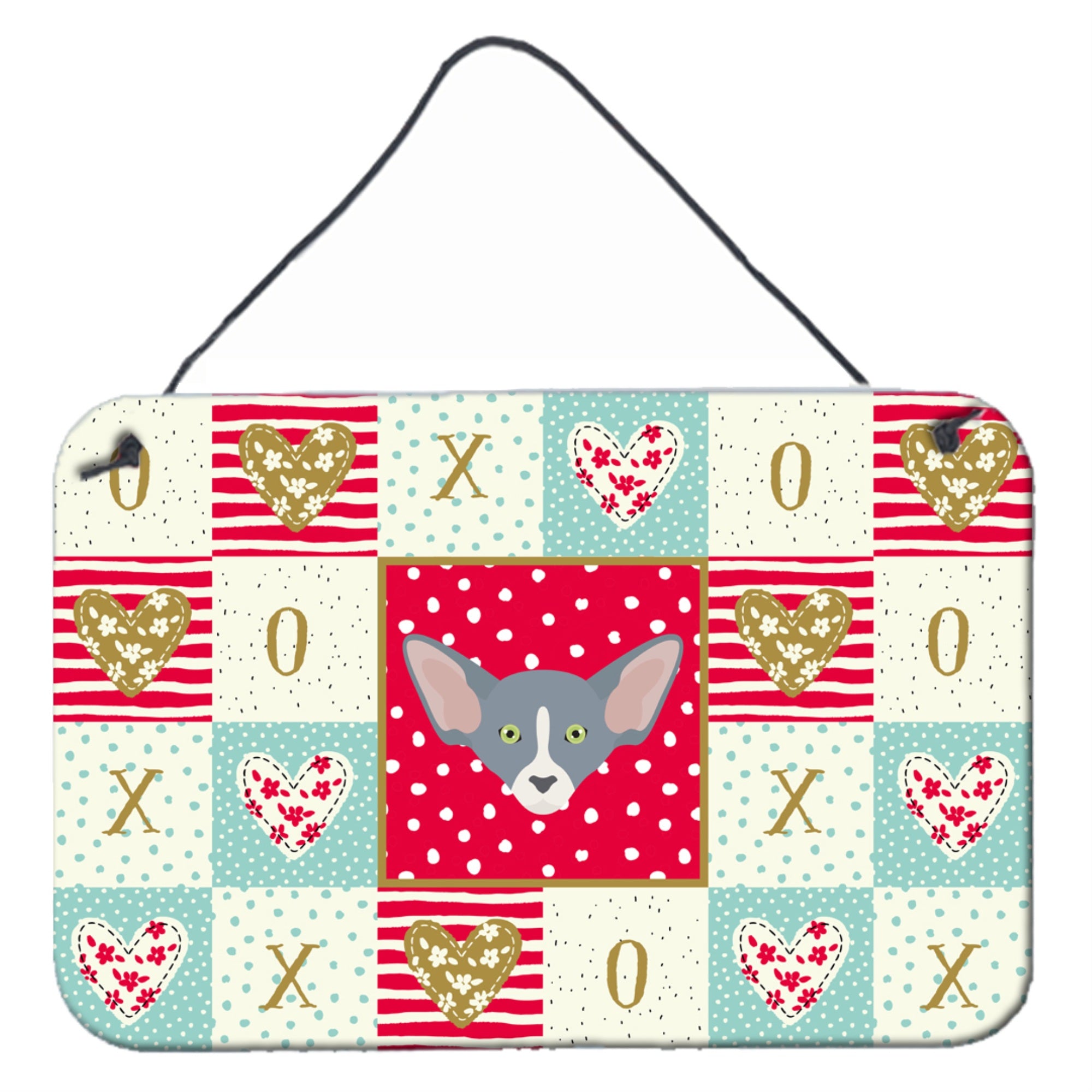 Caroline'S Treasures Peterbald Cat Love Door Hanging Prints Wall-Decor, Multicolor