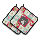 Caroline'S Treasures Ck5150Pthd Poodle Cat Love Pair Of Pot Holders Potholders, Multicolor