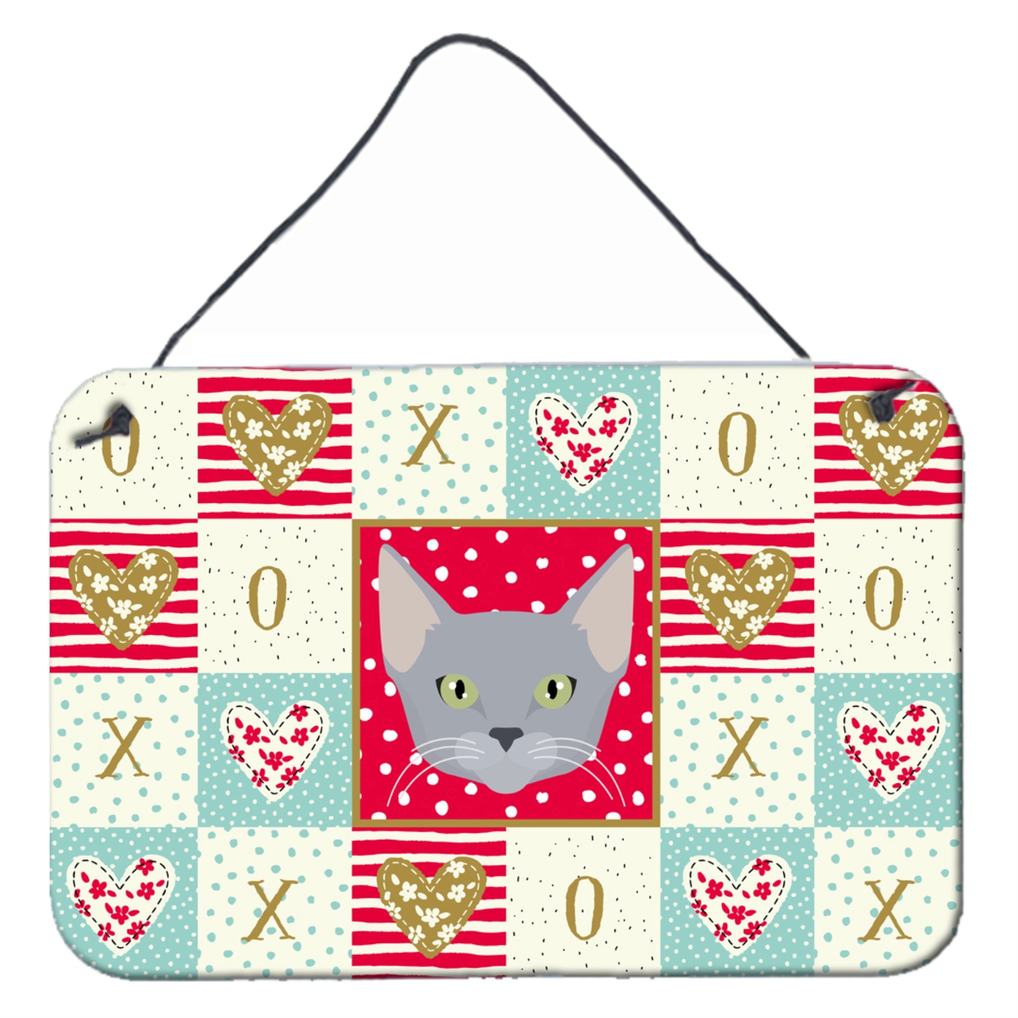 Caroline'S Treasures Russian Blue Cat Love Door Hanging Prints Wall-Decor, Multicolor