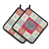 Caroline'S Treasures Ck5158Pthd Scottish Fold Cat Love Pair Of Pot Holders Potholders, Multicolor