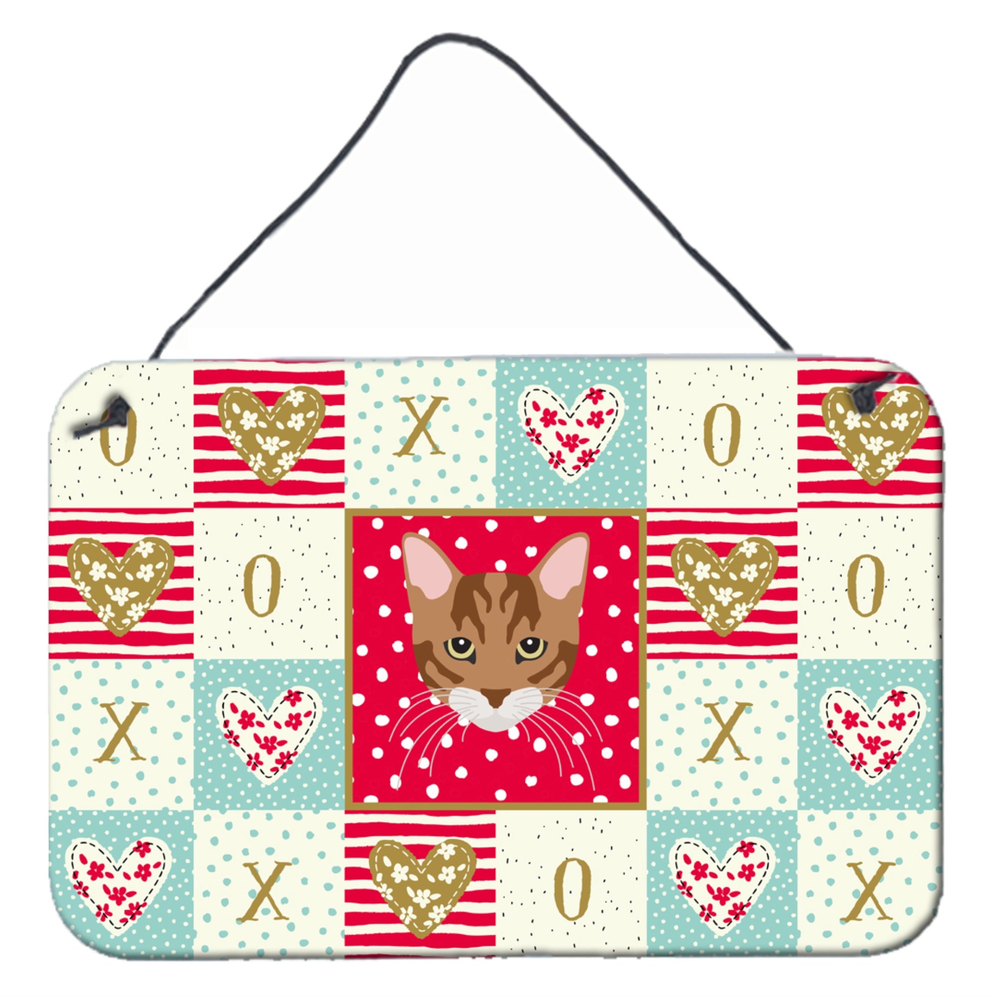 Caroline'S Treasures Toyger Cat Love Door Hanging Prints Wall-Decor, Multicolor