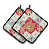 Caroline'S Treasures Ck5196Pthd Elo Dog Love Pair Of Pot Holders Potholders, Multicolor