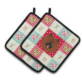 Caroline'S Treasures Ck5199Pthd Eurasier Love Pair Of Pot Holders Potholders, Multicolor
