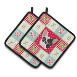 Caroline'S Treasures Ck5200Pthd French Bulldog Love Pair Of Pot Holders Potholders, Multicolor