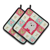 Caroline'S Treasures Ck5215Pthd Lhasa Apso Love Pair Of Pot Holders Potholders, Multicolor