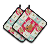 Caroline'S Treasures Ck5222Pthd Nordic Spitz Love Pair Of Pot Holders Potholders, Multicolor