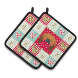 Caroline'S Treasures Ck5225Pthd Pekingese Love Pair Of Pot Holders Potholders, Multicolor