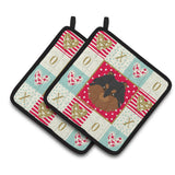 Caroline'S Treasures Ck5228Pthd Pomeranian Love Pair Of Pot Holders Potholders, Multicolor