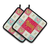 Caroline'S Treasures Ck5247Pthd Highland Cow Love Pair Of Pot Holders Potholders, Multicolor