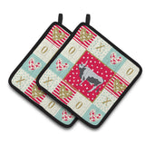 Caroline'S Treasures Ck5251Pthd Hungarian Grey Steppe Cow Love Pair Of Pot Holders Potholders, Multicolor