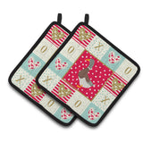 Caroline'S Treasures Ck5290Pthd Saxony Sachsenente Duck Love Pair Of Pot Holders Potholders, Multicolor