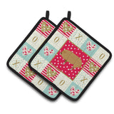 Caroline'S Treasures Ck5361Pthd Hungarian Mangalica Pig Love Pair Of Pot Holders Potholders, Multicolor