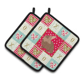 Caroline'S Treasures Ck5387Pthd Lionhead Rabbit Love Pair Of Pot Holders Potholders, Multicolor