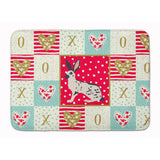 Caroline'S Treasures English Spot Rabbit Love Machine Washable Memory Foam Mat Doormats, Multicolor