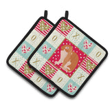 Caroline'S Treasures Ck5389Pthd English Lop Rabbit Love Pair Of Pot Holders Potholders, Multicolor