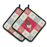 Caroline'S Treasures Ck5409Pthd Bourbon Red Turkey Hen Love Pair Of Pot Holders Potholders, Multicolor