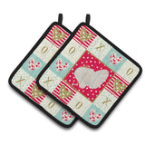 Caroline'S Treasures Ck5410Pthd White Holland Turkey Love Pair Of Pot Holders Potholders, Multicolor
