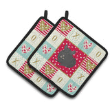 Caroline'S Treasures Ck5421Pthd Charcoal Chinchilla Love Pair Of Pot Holders Potholders, Multicolor