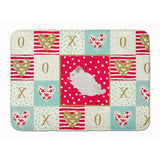 Caroline'S Treasures Pink And White Chinchilla Love Machine Washable Memory Foam Mat Doormats, Multicolor