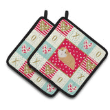 Caroline'S Treasures Ck5427Pthd American Guinea Pig Love Pair Of Pot Holders Potholders, Multicolor