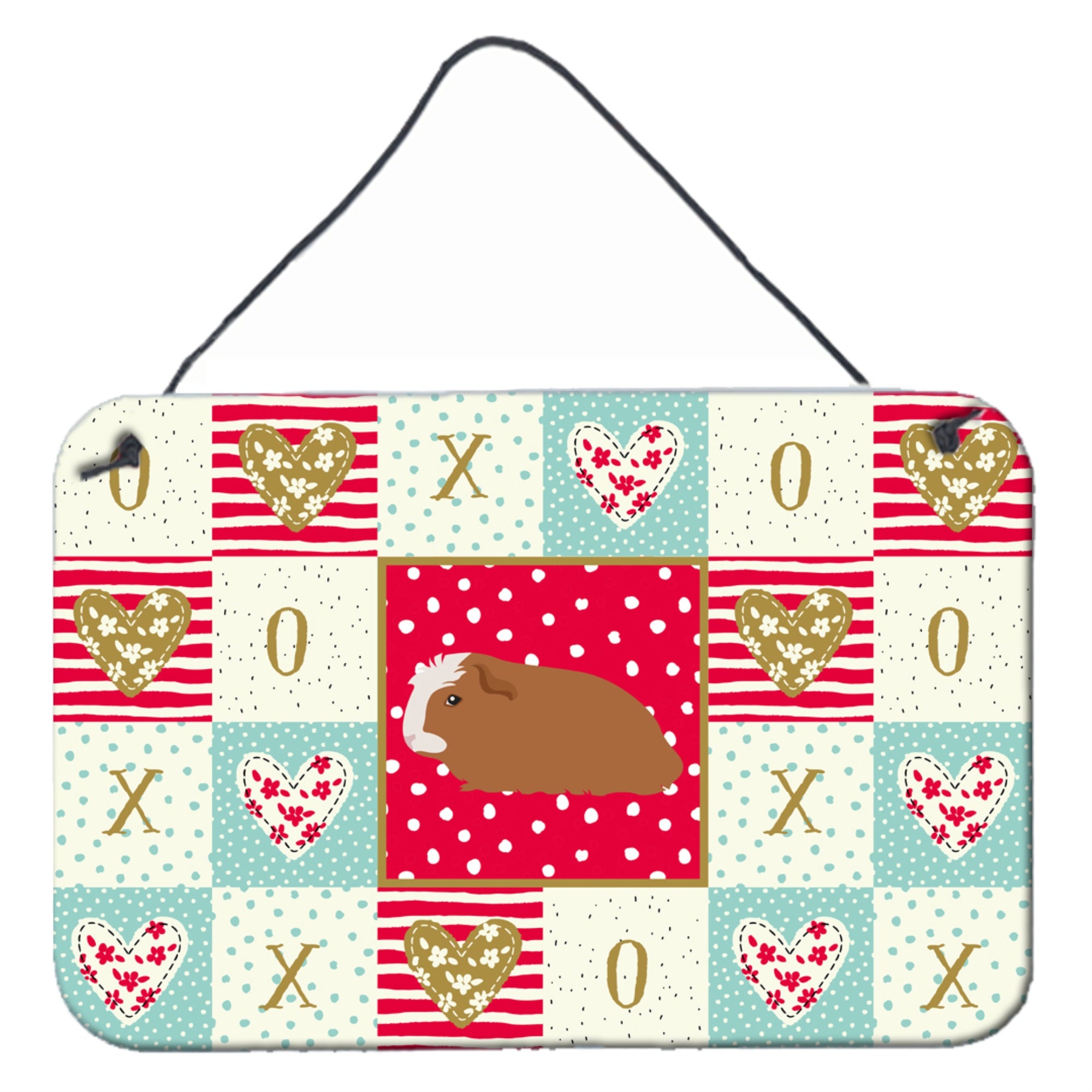 Caroline'S Treasures Crested Guinea Pig Love Door Hanging Prints Wall-Decor, Multicolor