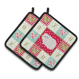 Caroline'S Treasures Ck5430Pthd Merino Guinea Pig Love Pair Of Pot Holders Potholders, Multicolor