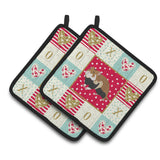 Caroline'S Treasures Ck5441Pthd European Hamster Love Pair Of Pot Holders Potholders, Multicolor