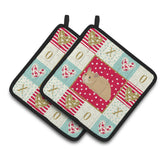 Caroline'S Treasures Ck5443Pthd Syrian Golden Hamster Love Pair Of Pot Holders Potholders, Multicolor