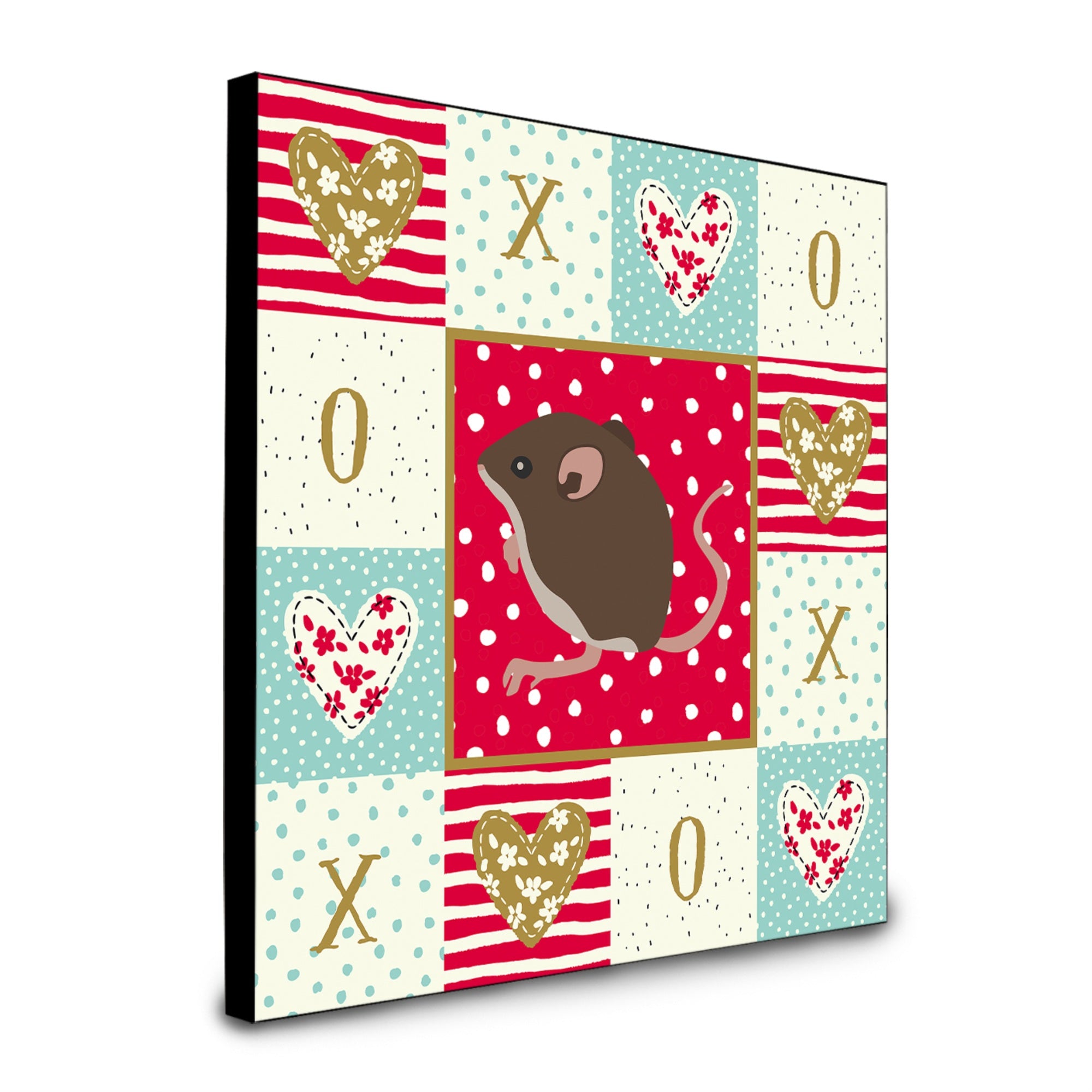 Caroline'S Treasures Baby Mouse Love Artwork Panel Wall-Decor, Multicolor