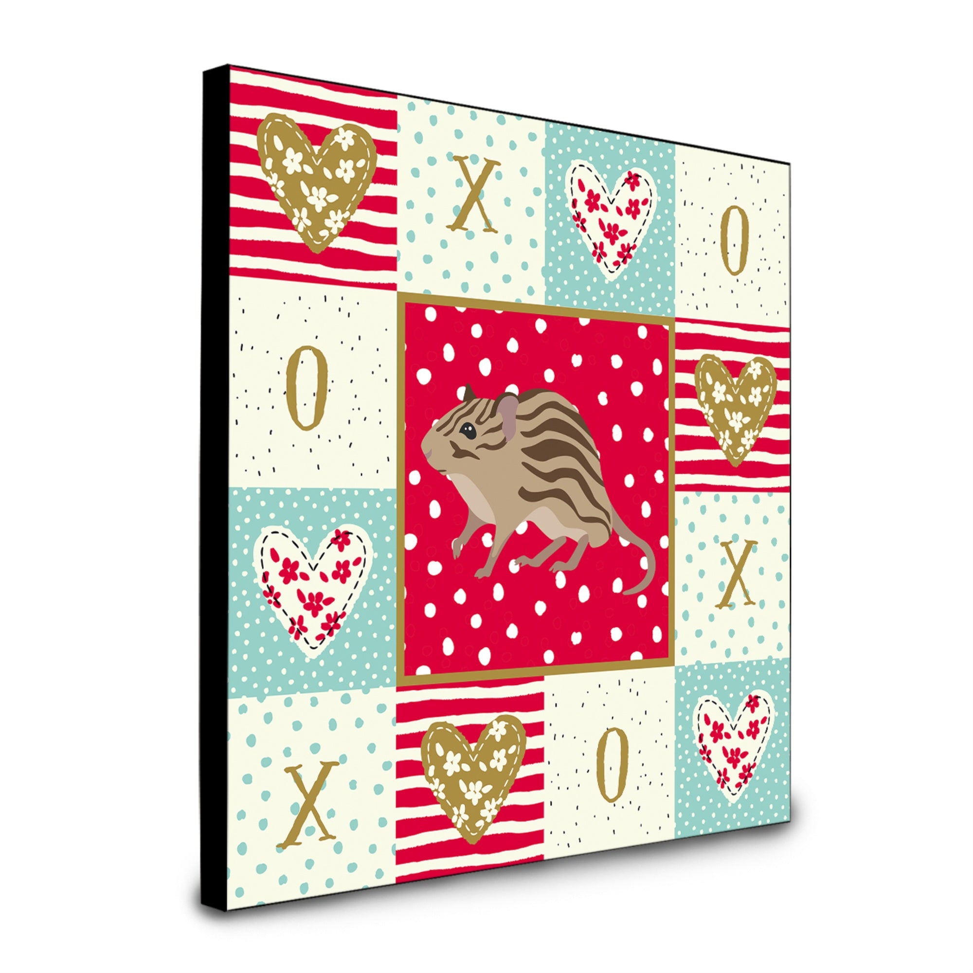 Caroline'S Treasures Zebra Mouse Love Artwork Panel Wall-Decor, Multicolor