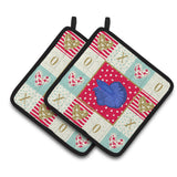 Caroline'S Treasures Ck5493Pthd Super Delta Tail Betta Love Pair Of Pot Holders Potholders, Multicolor