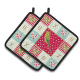 Caroline'S Treasures Ck5520Pthd Budgerigar Love Pair Of Pot Holders Potholders, Multicolor