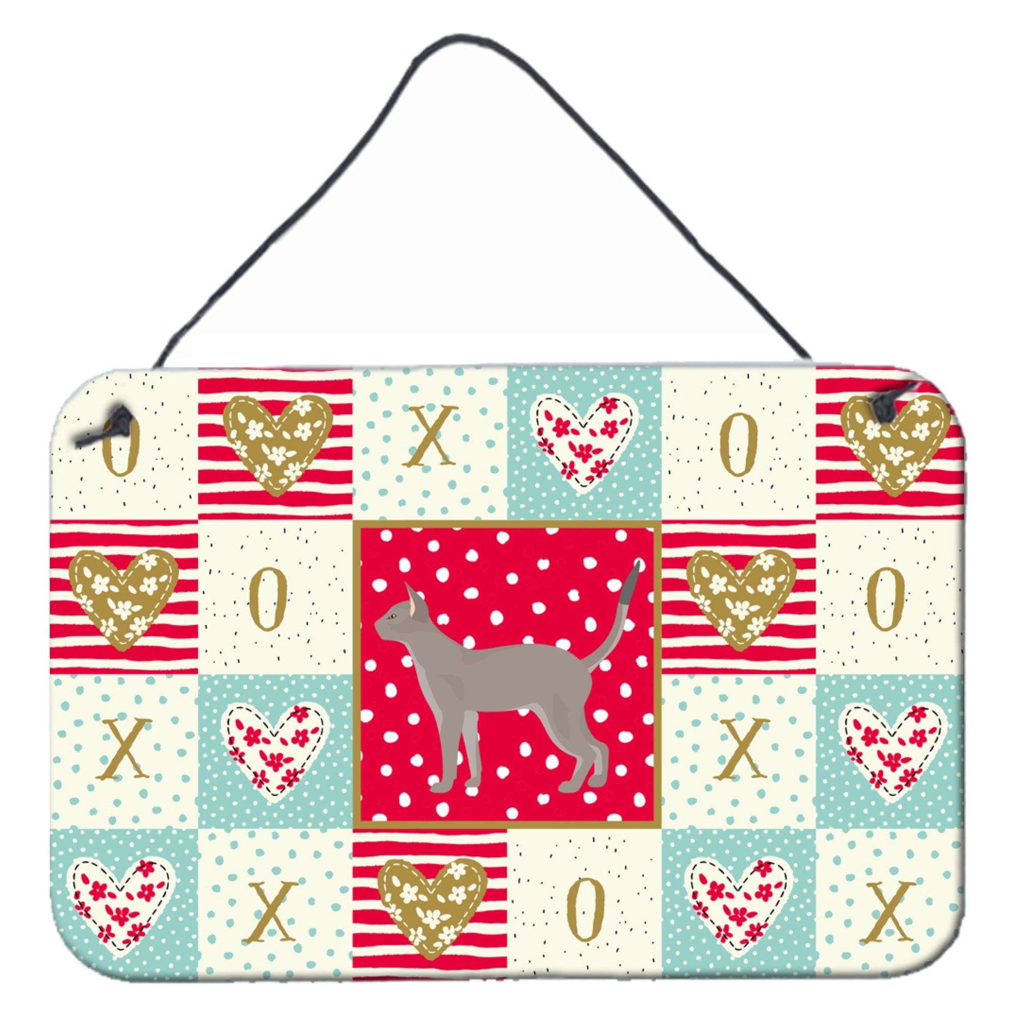 Caroline'S Treasures Blue Abyssinian Cat Love Door Hanging Prints Wall-Decor, Multicolor