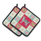 Caroline'S Treasures Ck5544Pthd American Bobtail #1 Cat Love Pair Of Pot Holders Potholders, Multicolor