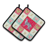 Caroline'S Treasures Ck5557Pthd Australian Mist #2 Cat Love Pair Of Pot Holders Potholders, Multicolor