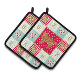 Caroline'S Treasures Ck5634Pthd Kurilian Bobtail Cat Love Pair Of Pot Holders Potholders, Multicolor