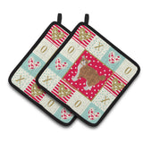 Caroline'S Treasures Ck5647Pthd Manx #2 Cat Love Pair Of Pot Holders Potholders, Multicolor