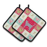 Caroline'S Treasures Ck5689Pthd Russian Blue #1 Cat Love Pair Of Pot Holders Potholders, Multicolor