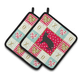 Caroline'S Treasures Ck5691Pthd Russian White Black #1 Cat Love Pair Of Pot Holders Potholders, Multicolor