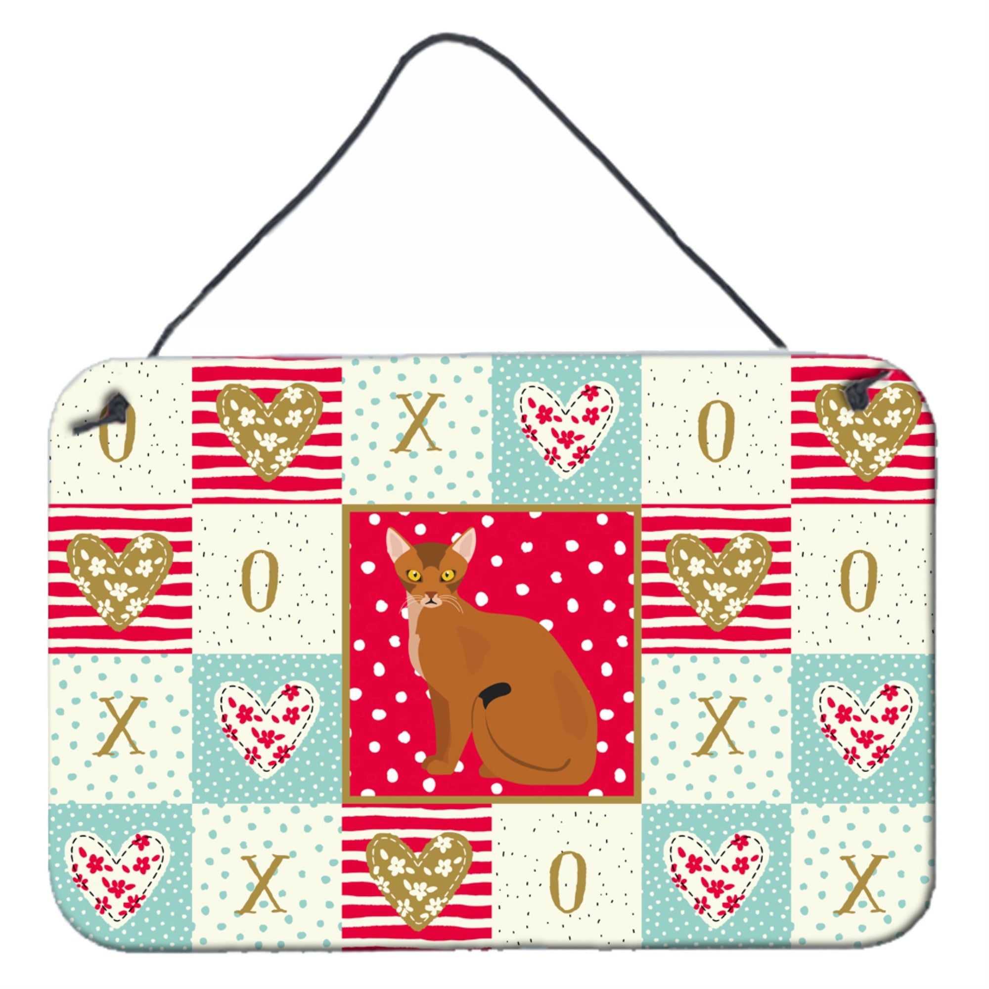 Caroline'S Treasures Abyssinian Cat Love Door Hanging Prints Wall-Decor, Multicolor